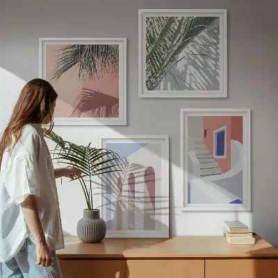 Wanddeko-Set mit Illustrationen der Stadtarchitektur