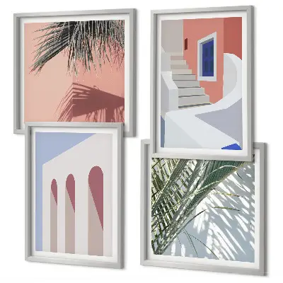 Wanddeko-Set mit Illustrationen der Stadtarchitektur
