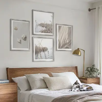 Polyptychon mit Rahmen Nahaufnahme im Boho-Stil mit Struktur