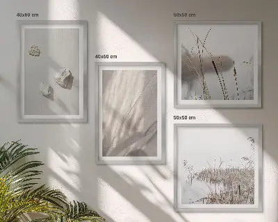 Polyptychon mit Rahmen Nahaufnahme im Boho-Stil mit Struktur