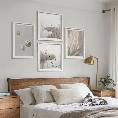 Polyptychon mit Rahmen Nahaufnahme im Boho-Stil mit Struktur