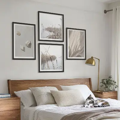 Polyptychon mit Rahmen Nahaufnahme im Boho-Stil mit Struktur