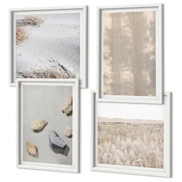 Wanddeko-Set mit Boho-Naturtexturen