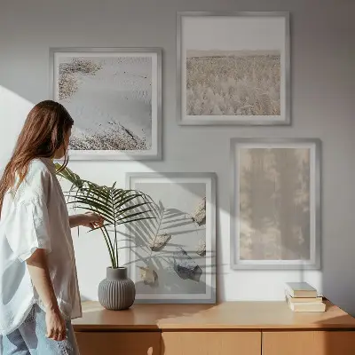 Wanddeko-Set mit Boho-Naturtexturen