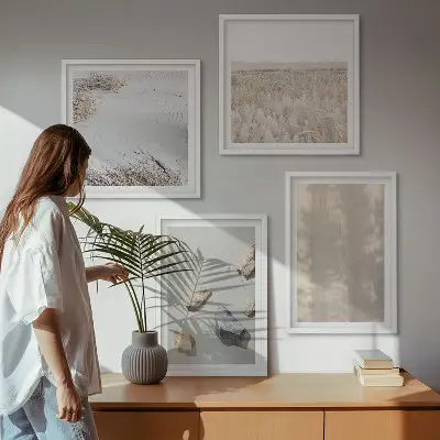 Wanddeko-Set mit Boho-Naturtexturen