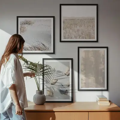 Wanddeko-Set mit Boho-Naturtexturen