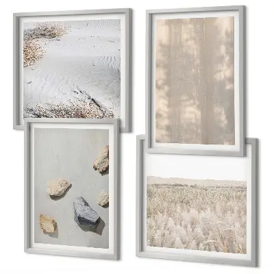 Wanddeko-Set mit Boho-Naturtexturen