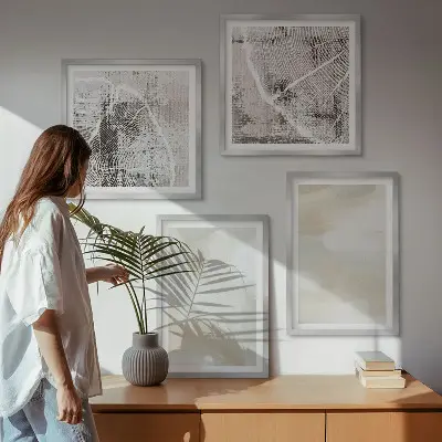 Minimalismus der Farbstruktur Polyptychon mit Rahmen