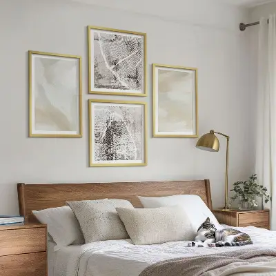 Minimalismus der Farbstruktur Polyptychon mit Rahmen