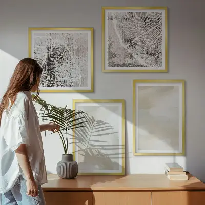 Minimalismus der Farbstruktur Polyptychon mit Rahmen