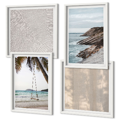Polyptychon mit rahmen Sommerlicher Sandstrand mit Meerblick