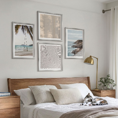 Polyptychon mit rahmen Sommerlicher Sandstrand mit Meerblick