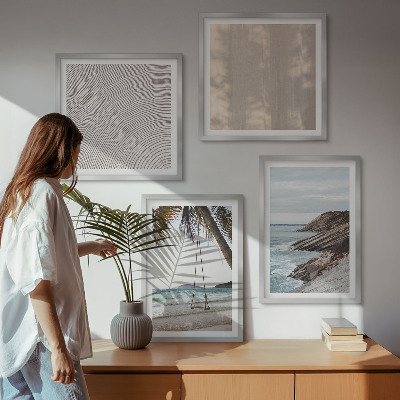 Polyptychon mit rahmen Sommerlicher Sandstrand mit Meerblick