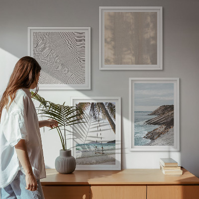 Polyptychon mit rahmen Sommerlicher Sandstrand mit Meerblick