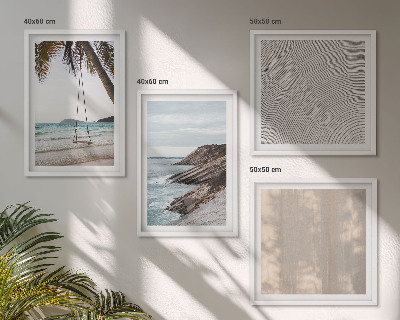 Polyptychon mit rahmen Sommerlicher Sandstrand mit Meerblick