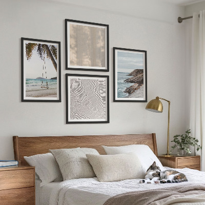 Polyptychon mit rahmen Sommerlicher Sandstrand mit Meerblick