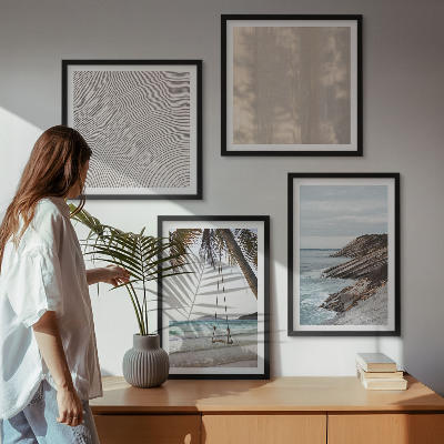 Polyptychon mit rahmen Sommerlicher Sandstrand mit Meerblick