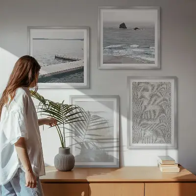 Polyptychon mit Rahmen abstraktes Design mit modernen Texturen