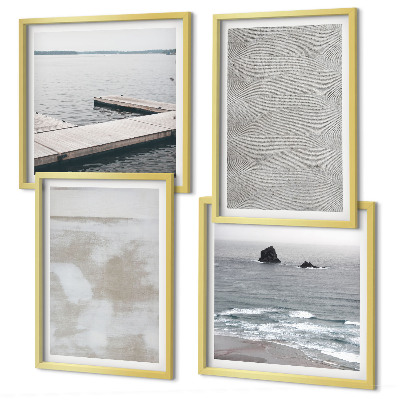 Polyptychon mit rahmen Abstraktes Design, moderne Texturen