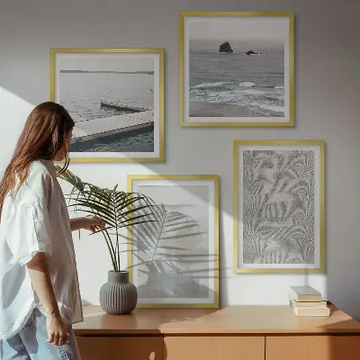 Polyptychon mit Rahmen abstraktes Design mit modernen Texturen