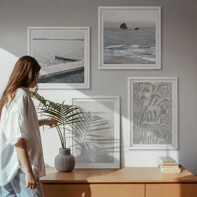 Polyptychon mit Rahmen abstraktes Design mit modernen Texturen