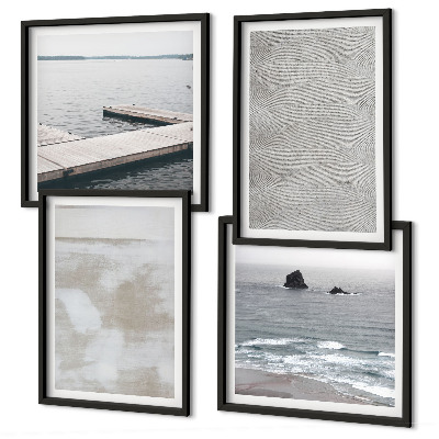 Polyptychon mit rahmen Abstraktes Design, moderne Texturen