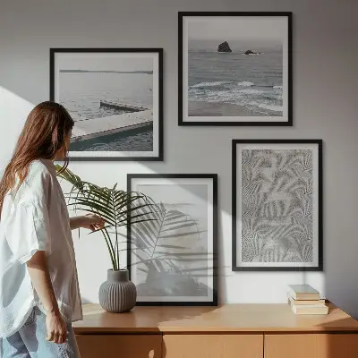 Polyptychon mit Rahmen abstraktes Design mit modernen Texturen