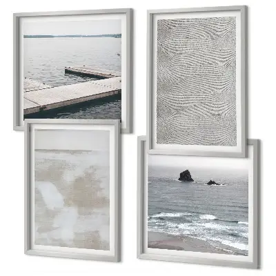 Polyptychon mit Rahmen abstraktes Design mit modernen Texturen