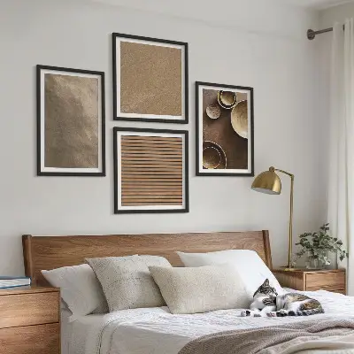 Moderne Steinstrukturen als gerahmtes Polyptychon