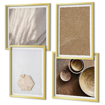 Polyptychon mit rahmen Minimalistische warme Texturen