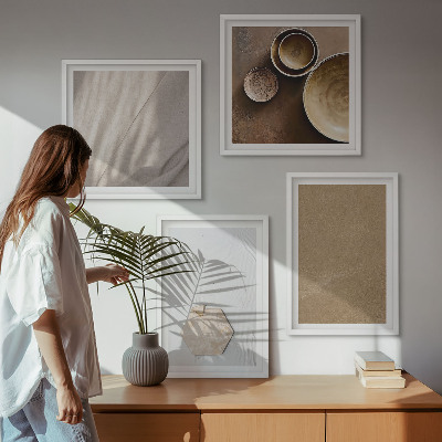 Polyptychon mit rahmen Minimalistische warme Texturen