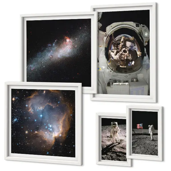 Bildergalerie-Set für die Wand Astronauten bei der Mondlandung