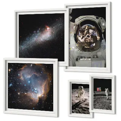 Bildergalerie-Set für die Wand Astronauten bei der Mondlandung