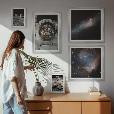 Bildergalerie-Set für die Wand Astronauten bei der Mondlandung