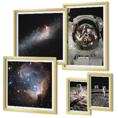 Bildergalerie-Set für die Wand Astronauten bei der Mondlandung