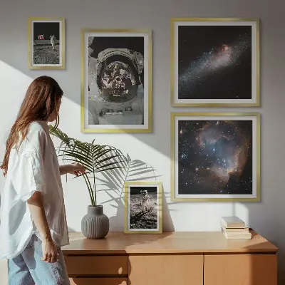 Bildergalerie-Set für die Wand Astronauten bei der Mondlandung