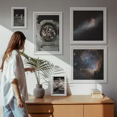 Bildergalerie-Set für die Wand Astronauten bei der Mondlandung