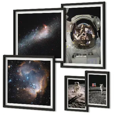 Bildergalerie-Set für die Wand Astronauten bei der Mondlandung