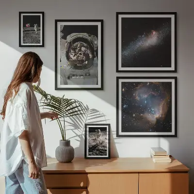 Bildergalerie-Set für die Wand Astronauten bei der Mondlandung