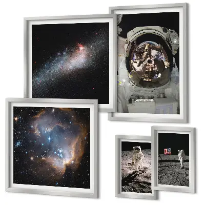 Bildergalerie-Set für die Wand Astronauten bei der Mondlandung