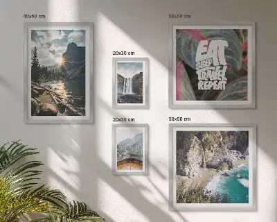 Modernes Wandbilder-Set mit Bergwasserfall-Landschaften