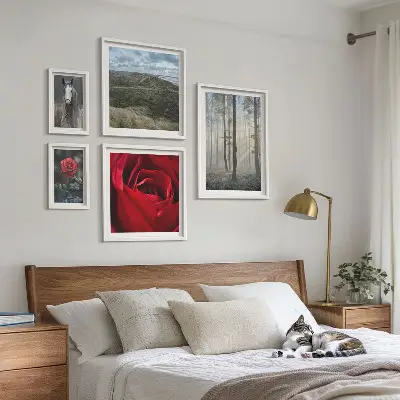 Bildergalerie-Set für die Wand mit verschiedenen Naturblumen-Motiven