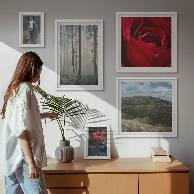 Bildergalerie-Set für die Wand mit verschiedenen Naturblumen-Motiven