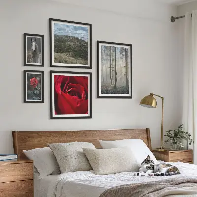 Bildergalerie-Set für die Wand mit verschiedenen Naturblumen-Motiven