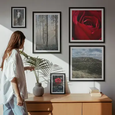 Bildergalerie-Set für die Wand mit verschiedenen Naturblumen-Motiven