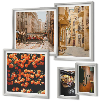 Modernes wandbilder-set Charmante Straßen voller Aromen