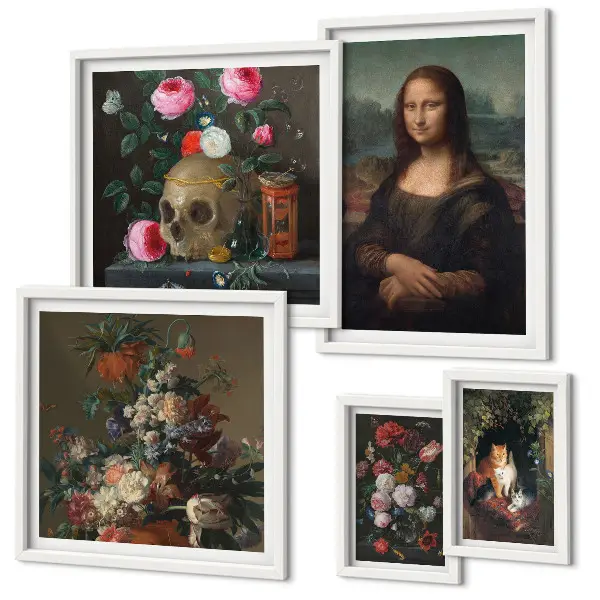 Bildergalerie-Set für die Wand mit Vintage-Blumenporträts