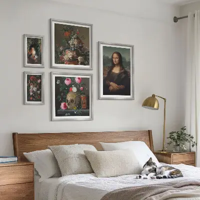 Bildergalerie-Set für die Wand mit Vintage-Blumenporträts