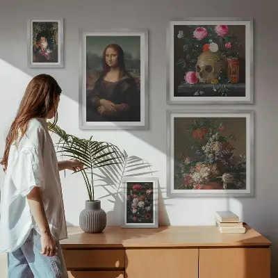 Bildergalerie-Set für die Wand mit Vintage-Blumenporträts