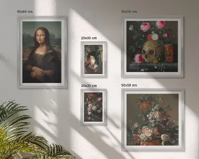 Bildergalerie-Set für die Wand mit Vintage-Blumenporträts